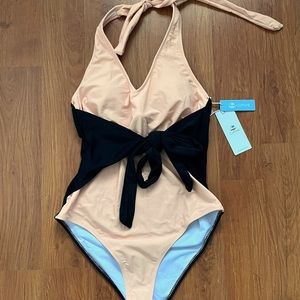 Peach and Black Cupshe Swimsuit